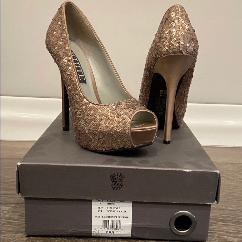 Vera Wang sequin heels